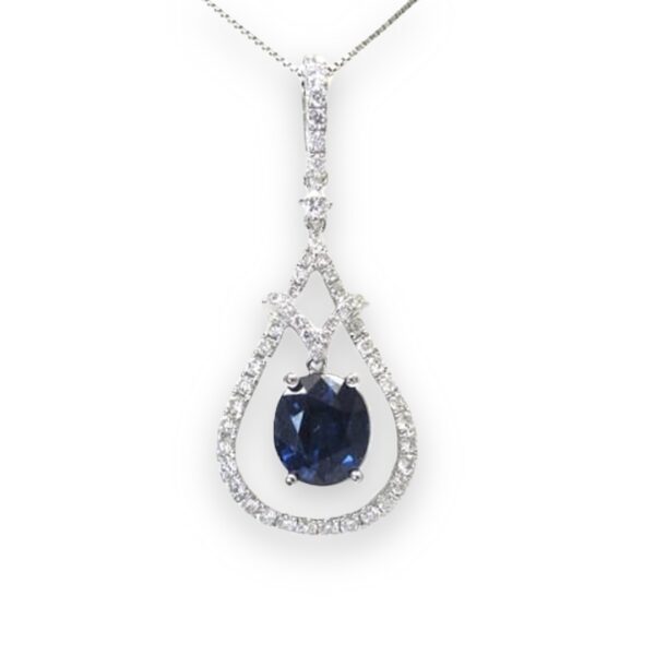 Ladies Sapphire and Diamond Pendant