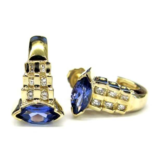 Ladies Diamond and Tanzanite Earrings