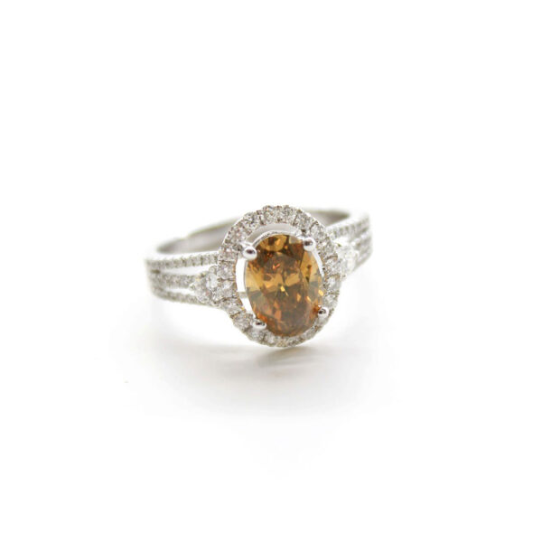 White Gold Yellow Diamond Ring